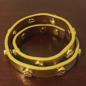 Gold Tory Burch wrap around bracelet